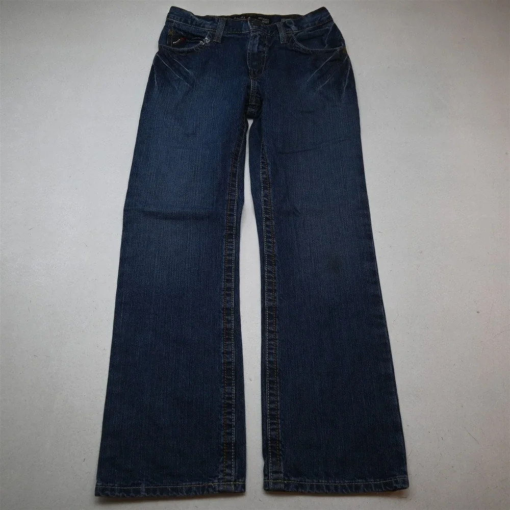 Ariat 30x32 Dark Bold Stitch Stretch Denim FR M4 Relaxed Bootcut Mens Jeans